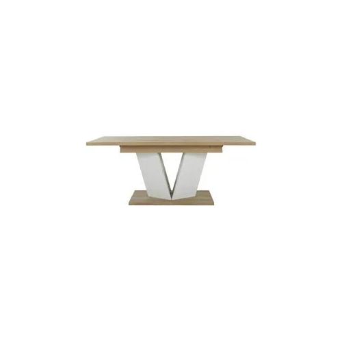 Esstisch GAMI "EPURA", weiß, eiche nachbildung, weiß, eiche nachbildung, eiche nachbildung, B:190cm H:77cm T:90cm, Tische, Esstisch, Esstisch mit Auszügen