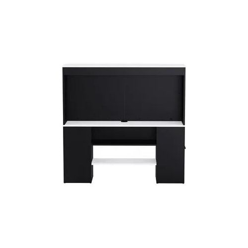 TV-Schrank DEMEYERE GROUP "Bettumgebung DREAMPAD TV", schwarz (matt weiß, matt schwarz), B:119,2cm H:116,2cm T:26,9cm, Schränke, Bettumgebung mit grossem Stauraum