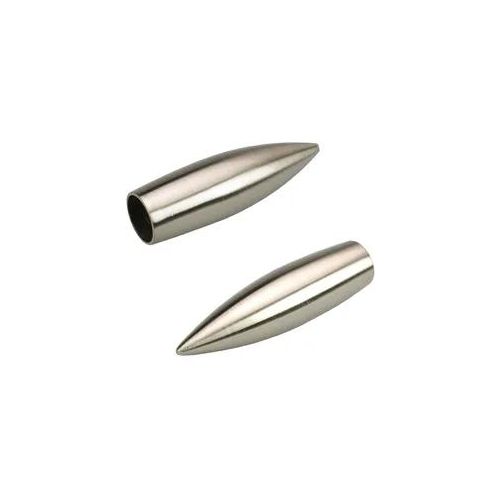 Gardinenstangen-Endstück LIEDECO "Bullet", silber (edelstahlfarben), H:2,2cm L:8cm Ø:1,6cm, Gardinenstangenendstücke, Gardinenstangen-Endstück, für Gardinenstangen Ø 16 mm