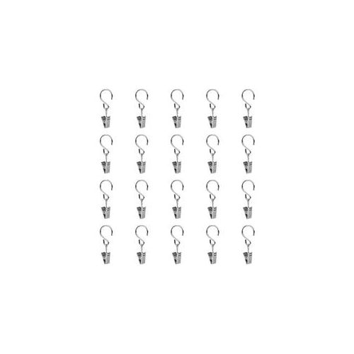 Gardinenstange LICHTBLICK ORIGINAL "Seilhaken mit Klammer für Seilspanngarnitur, Gardinenklammern Clips", silber (edelstahlfarben), L:5,7cm, Metall, Gardinenstangen, Klammerhaken für Seilspanngarnituren mit Ringen zum einhängen.