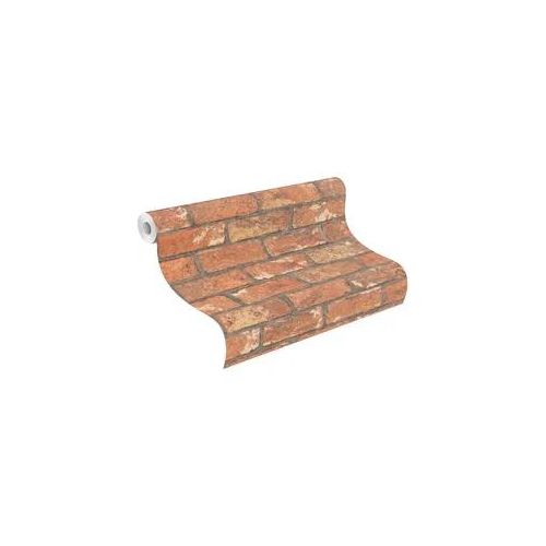 Papiertapete RASCH "Papiertapete mit Steinoptik in Rot", rot, B:53m L:10,05m, Papier, Tapeten, Steinoptik