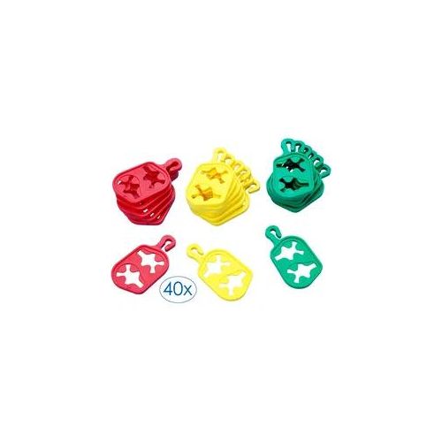 Wäscheklammern RUCO "Sockensortierer, 40er Set", bunt, B:0,3cm H:6cm L:3,3cm, Kunststoff, Halteklammern, Sockenclips, Sockenklammern, Wäscheklammern, Made in Germany