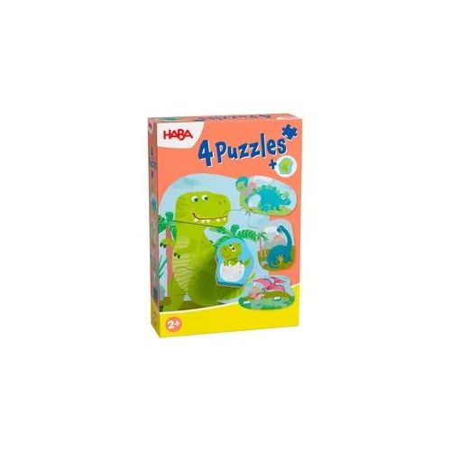 Puzzle HABA "4 erste Puzzles Dinos", bunt, Puzzles, Kinder, Holz, Pappe, Motiv