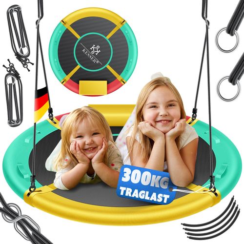 KESSER® Nestschaukel Tellerschaukel Hängeschaukel Rundschaukel Schaukel verstellbar Garten-Schaukel Kinderschaukel Indoor - Outdoor-Schaukel für Kinder & Erwachsene