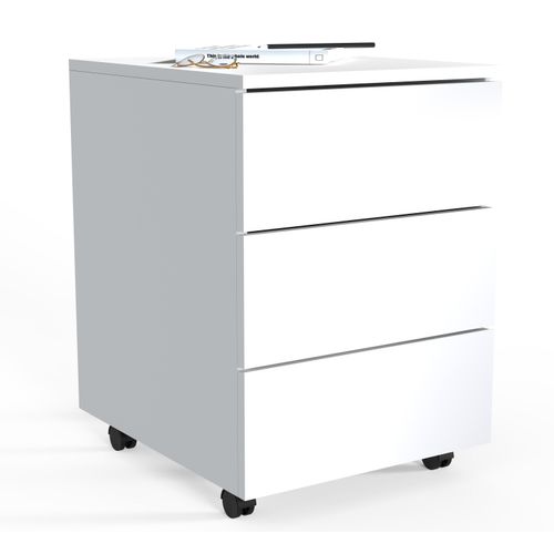 Container VCM "Rollcontainer Beistellcontainer Dalosa 45 cm", weiß, B:39cm, Obermaterial: 100% Holz Wood., Schränke, Container