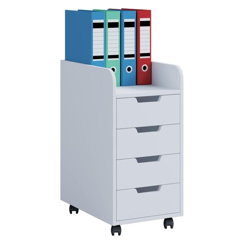Container VCM "Rollcontainer Bürocontainer Schublade Konal Mini", weiß, B:33cm T:40cm, Obermaterial: 100% Holz Wood., Rollwagen, Rollcontainer