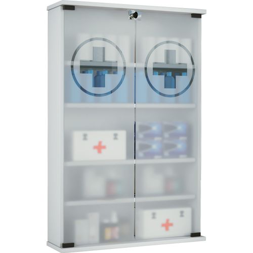 Medizinschrank VCM "Wand Hänge Medizinschrank Arzneischrank Janula", weiß, B:60cm T:17cm, Obermaterial: 100% Holz Wood., Schränke