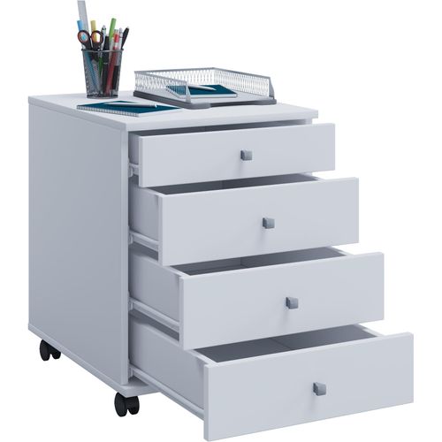 Container VCM "Rollcontainer Bürocontainer Schublade Lona 50 cm", weiß, B:42cm T:50cm, Obermaterial: 100% Holz Wood., Schränke, Container