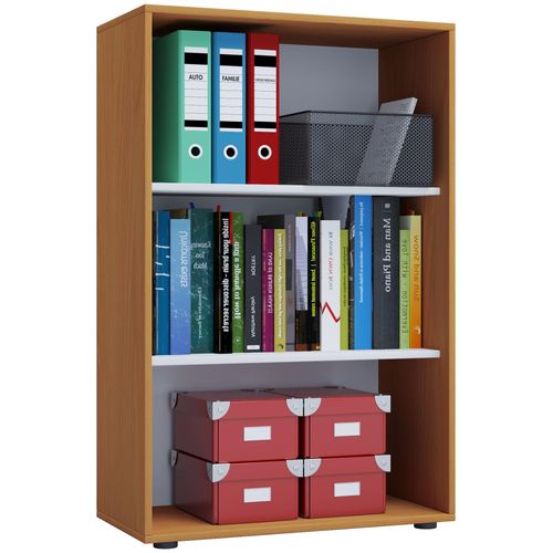Bücherregal VCM "Holz Büro Regal Bücher Ordner Aktenregal Lona 3f", braun (buche), B:70cm T:37cm, Regale, Bücherregal