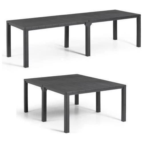 Gartentisch, Rechteckig, Graphitgrau, Resin, 3-in-1 Modulbauweise, JULIE DOUBLE, Allibert by KETER