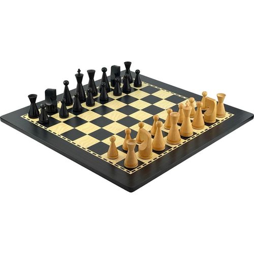 Italfama Modernes Schachset aus Akazie | Schachbrett aus Ebenholz 50 cm | Italien