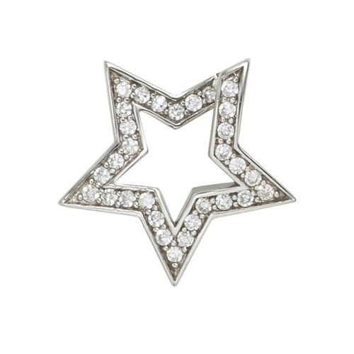 Sternanhänger JOBO "Anhänger Stern 19,6 mm", silber 925, weiß, Schmuckanhänger, Damen, Silber 925 (Sterlingsilber), 925 Silber mit 30 Zirkonia