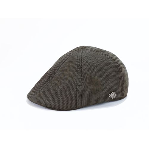Schiebermütze CHILLOUTS "Kyoto Hat", Herren, grau, schwarz, Web, Materialmix, kariert, Mützen, klassische Schiebermütze mit modernem Muster und Gummizug