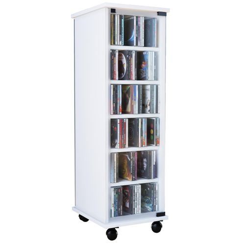 Media-Regal VCM "Holz CD DVD Stand Regal Schrank Valenza Glastür", weiß, B:31cm T:35cm, Regale