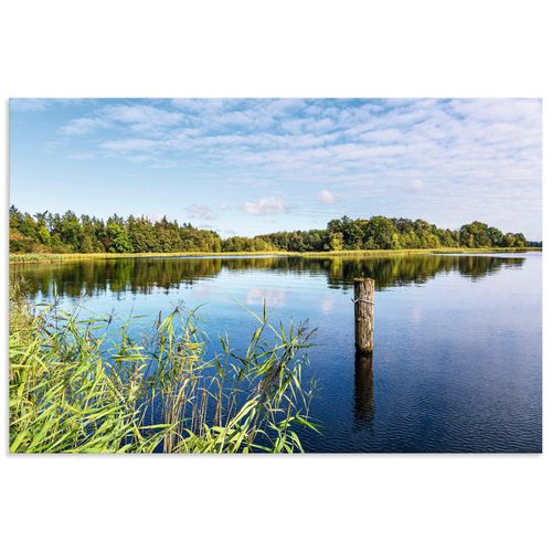 Wandbild ARTLAND "Krakower See in der Stadt Krakau am See", farbe bild(er): blau, B:120cm H:80cm, Alu Dibond, Bilder, als Alubild, Leinwandbild, Poster, Wandaufkleber in verschied. Größen