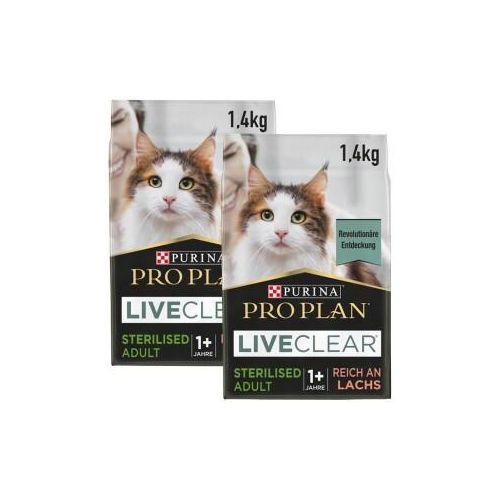 PRO PLAN Liveclear Sterilised Adult Lachs 2x1,4 kg