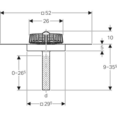 Geberit GE Pluvia DWE, 12L, für Bitumen, d56, 359109, 1 Stk.