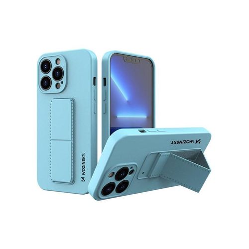 Wozinsky Kickstand Case Silicone Case with Stand iPhone 13 Pro Max Light Blue