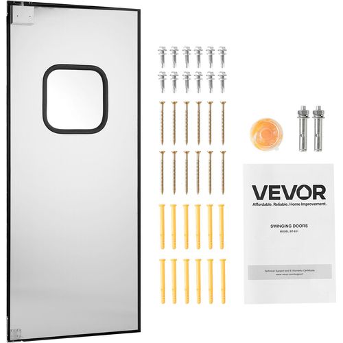 VEVOR Schwingtür 917 x 78 x 2133 mm, Einzelplatte, passend für 91 x 213 cm große Türöffnungen, gewerbliche Edelstahltür, ideal für den privaten Gebrauch
