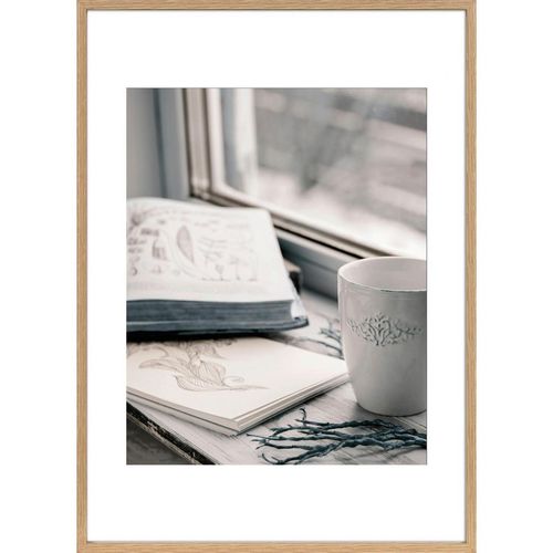 Bilderrahmen Nordic, Eiche, Glas, Holzwerkstoff, rechteckig, 50x70 cm, FSC Mix, Passepartout, Bilder und Zubehör, Bilderrahmen