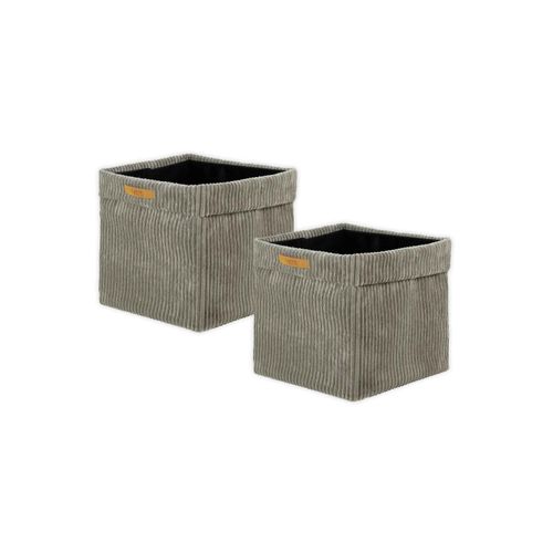 Aufbewahrungsbox LYCCE "Aufbewahrungskorb Faltbare Aufbewahrungsbox Cord 2P 2er Pack", braun (taupe), Obermaterial: 90% Polyester PES. 10% Nylon NY., Aufbewahrungsboxen, Aufbewahrungsbox
