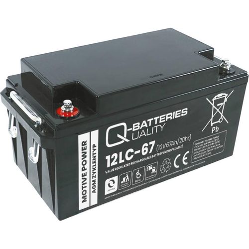 Q-Batteries 12LC-67 / 12V - 67Ah Blei Akku Zyklentyp AGM - Deep Cycle VRLA