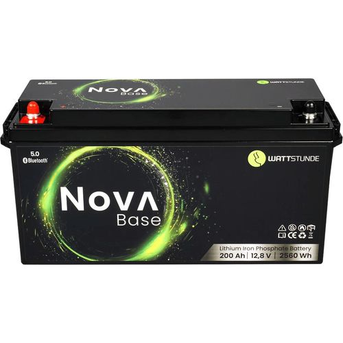 WATTSTUNDE NOVA Base Batterie 12,8V 200Ah 2560Wh LiFePO4 mit 0% MwSt nach §12 Abs. 3 UstG