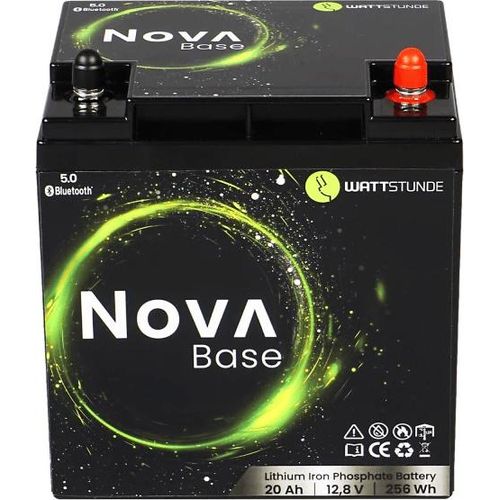 WATTSTUNDE NOVA Base Batterie 12,8V 20Ah 256Wh LiFePO4 mit 0% MwSt nach §12 Abs. 3 UstG