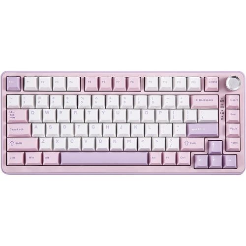 Mechanische Tastatur, 75% QWERTY Gaming Tastatur Dichtung Hot Swap Keyboard mit Knopf, Vorgeschmierte Schalter RGB, BT/Type-C/2.4G Creamy Keyboard