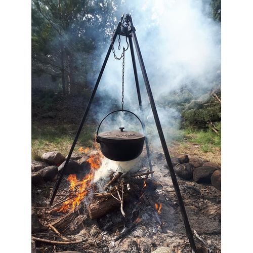 Gusseisen Kessel Gulaschkessel Feuertopf Feuerkessel auf Füßen mit Deckel 12l N