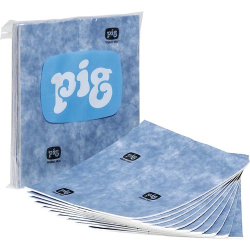 PIG Wasserabsorbierende Saugmatten, VE 10 x 10 Stk, BxL 380 x 480 mm