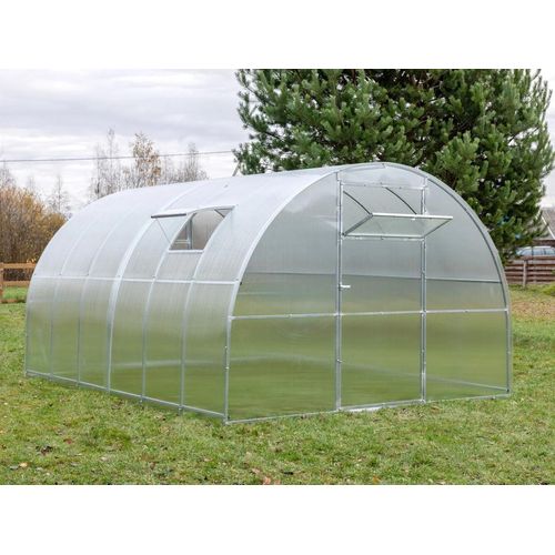 Polycarbonat Gewächshaus „Premium“ 3x8m aus Stahl, mit 6mm Polycarbonat, mit 2 Türen