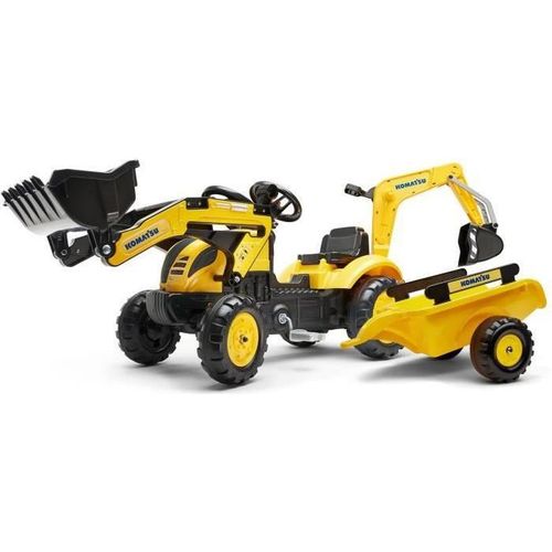 Tretbagger Komatsu, Falk, Frontlader & Bagger, 100% France, 30% recyceltes Plastik, ab 2 Jahren