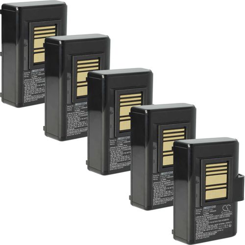 vhbw 5x Akku kompatibel mit Zebra ZQ521, ZQ510, ZQ511 RFID, ZQ511, ZQ520 Drucker Kopierer Scanner Etiketten-Drucker (2200 mAh, 7,4 V, Li-Ion)