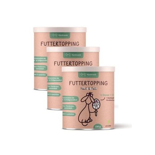 Hunderunde Futtertopping - Haut & Fell - Glänzendes Fell, Gesunde Haut, Natürliche Zutaten, vegan 750 g