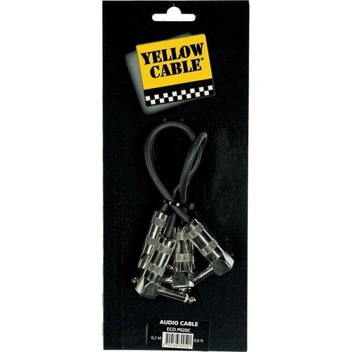 Yellow Cable P020 - 2 x 1/4" Abgewinkelte Klinke/Abgewinkelte Klinke Patchkabel 20cm.