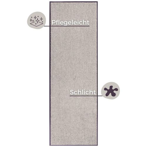 Hanse Home Schmutzfangmatte Wash & Clean, Hellgrau, Textil, Uni, rechteckig, 60x180 cm, Oeko-Tex® Standard 100, rutschfest, für Fußbodenheizung geeignet, rutschhemmend, schützt den Fußboden, pflegeleicht, lichtunempfindlich, trittschallgedämmt, widerstandsfähig, Teppiche & Böden, Fuß & Stufenmatten, Fußmatten und Schmutzfangmatten