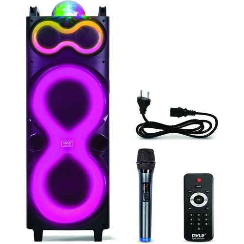 Pyle Bluetooth Lautsprecher Groß, Partybox, Musikbox mit Mikrofon & Fernsteuerung, Partylautsprecher 240Watt