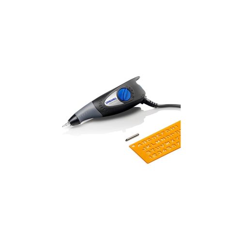 Dremel Gravierer 290-1 Kompaktwerkzeug (35 W) mit 1 Zubehör, 1 Schablone aus Metall , F0130290JM)