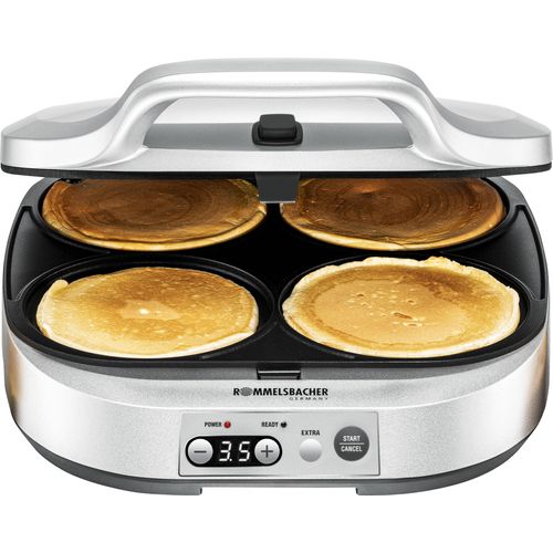 ROMMELSBACHER Waffeleisen "PC 1800 Pancakemaker für süße oder würzige Pancakes", silber, B:36,5cm H:13cm T:31,5cm, Waffeleisen