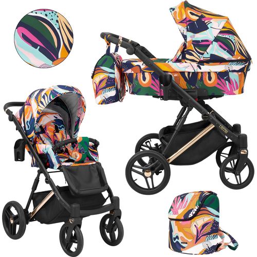 Kinderwagen LAZZIO PREMIUM Sportwagen Babywagen Babyschale Komplettset Kinder Wagen Set 2 in 1 (farbig, Rahmenfarbe: Kupfer)
