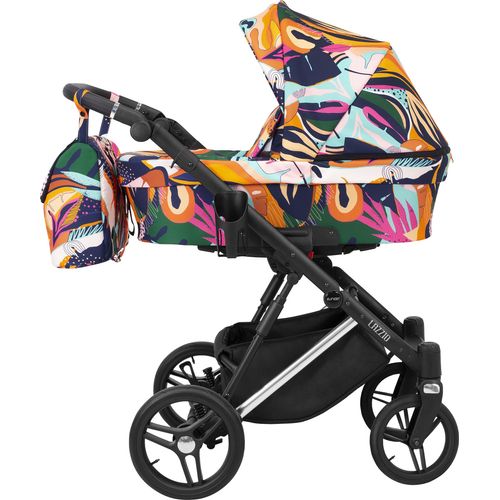 Kinderwagen LAZZIO PREMIUM Babywagen Babyschale Kinder Wagen Set 1 in 1 (farbig, Rahmenfarbe: Silber)