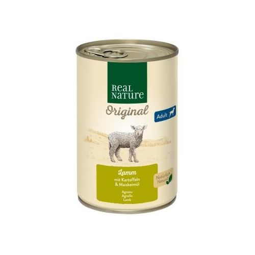 REAL NATURE Nassfutter Hund, Adult, Lamm mit Kartoffeln 24x400 g