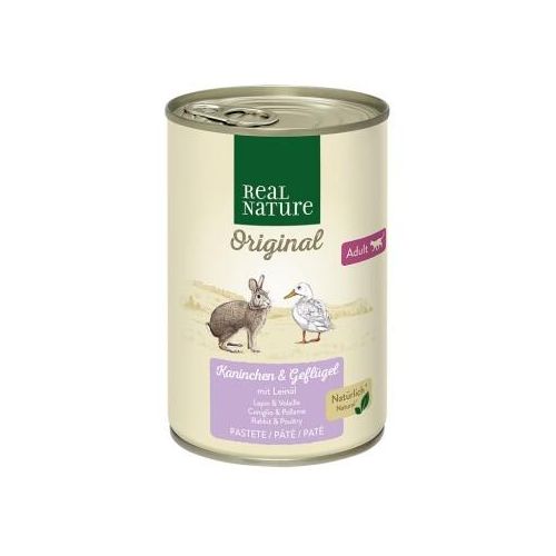 REAL NATURE Adult lapin et volaille à l’huile de lin 12x400 g