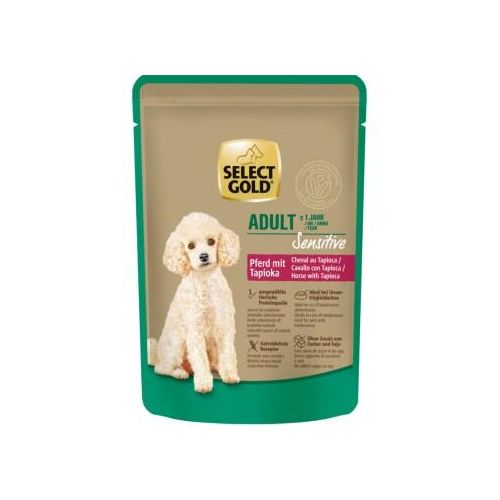 SELECT GOLD Nassfutter Hund Sensitive Adult Pferd mit Tapioka 48x100 g