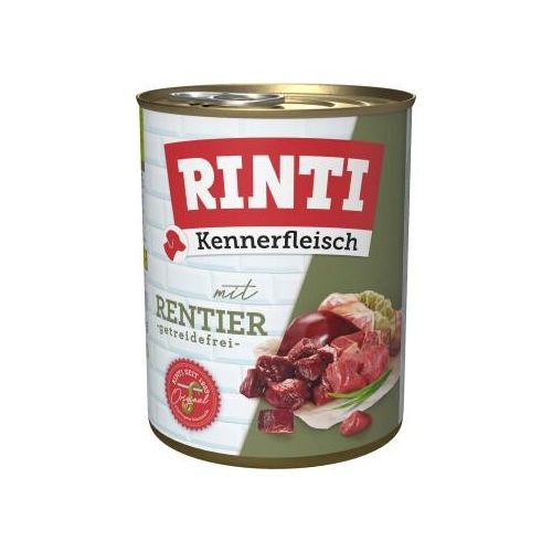 RINTI Kennerfleisch Nassfutter Hund, Adult, Dose, Rentier 24x800 g