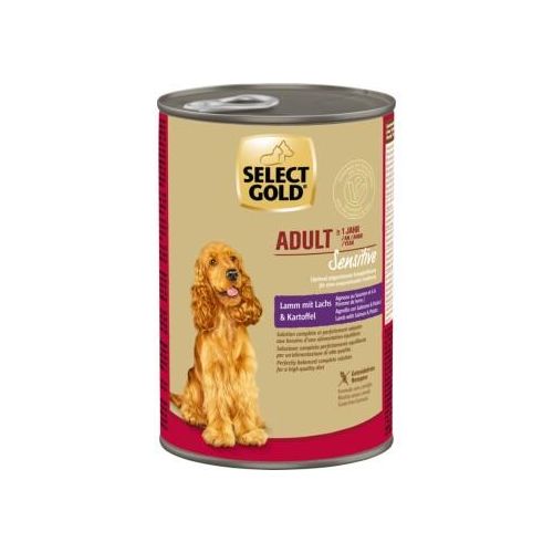 SELECT GOLD Nassfutter Hund Sensitive Adult Lamm mit Lachs und Kartoffel 24x400 g