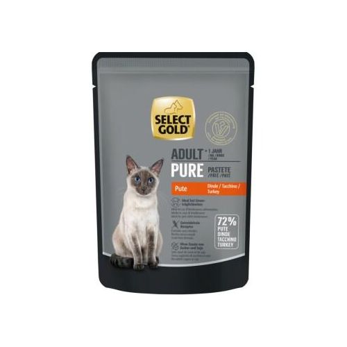 SELECT GOLD Pure Sachets de Pâtée Chat Adute Dinde 24x85 g