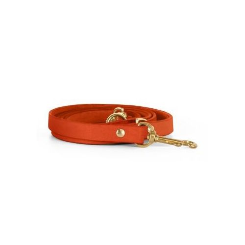 THE DOG IDEA Echtleder Hundeleine Orange M-L