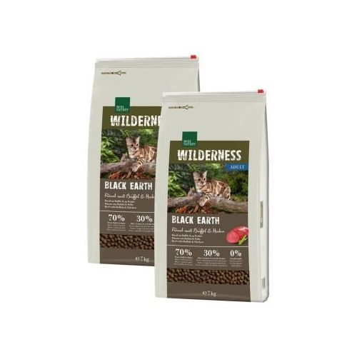 REAL NATURE WILDERNESS Trockenfutter Katze, Adult, Black Earth, Rind, Büffel & Huhn 2x7 kg